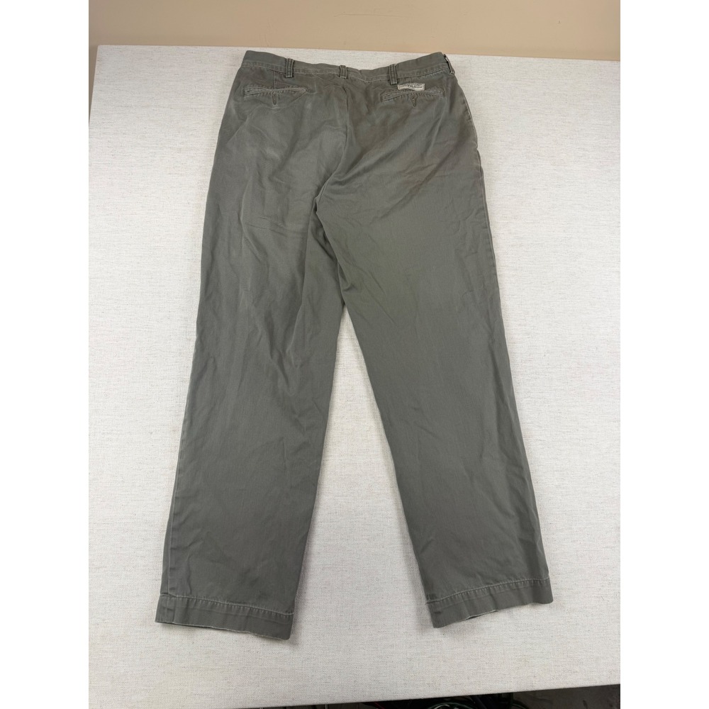 Polo Ralph Lauren Andrew Pant Mens 34x31 Olive Gray Pleated Cotton Chino Trouser - Picture 2 of 12